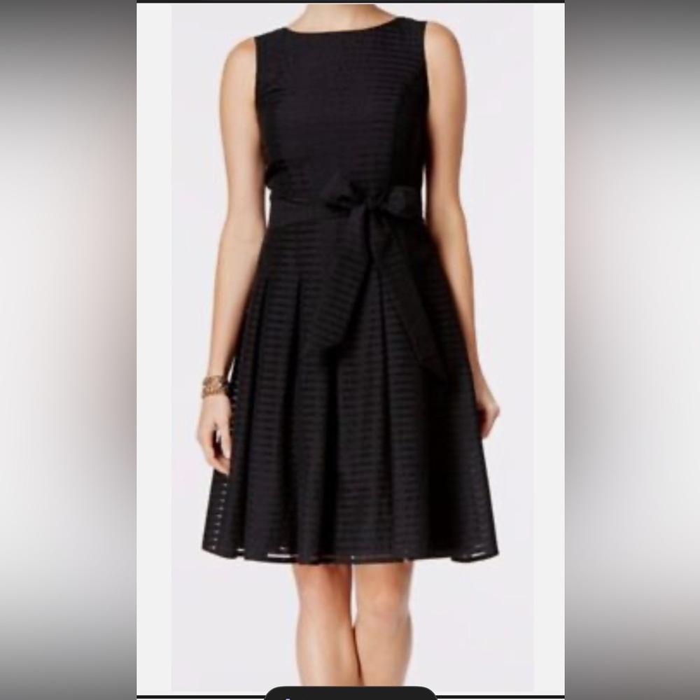 Tommy Hilfiger Black Midi Dress with Bow